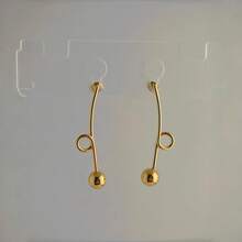 1 件时尚简约优雅不锈钢耳环，不褪色，适合女性日常佩戴