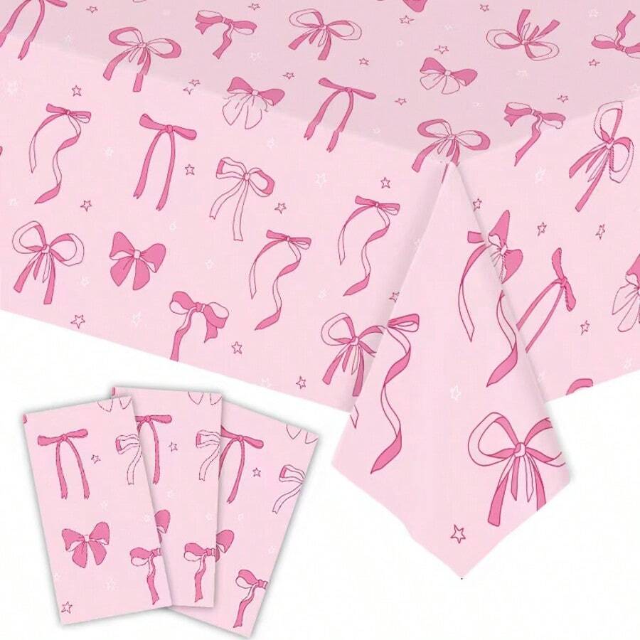 1pc Valentine's Day Heart Print Disposable Waterproof Decorative Tablecloth For Party, Proposal - Multicolor - View 1