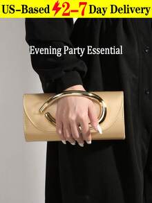 Retro Vintage Solid Color Clutch Wallet,[US-Based Shipping] All-Match Carry On Purse, Stylish PU Bag For Women, And For Wedding, Party, Prom, Dinner, Fashionable Clutch Bags For Woman,Glitter, Shiny, Luxury, Glamorous, Elegant, Exquisite Large Women Clutch Purse Evening Bag Prom Handbag With Detachable Chain For Wedding Velvet Elegant For Girls, Women, College Students, Rookies & White-Collar Workers For Party, Prom, Wedding, Party Bags,Perfect For Party Wedding Prom Dinner/Banquet Matching With Holiday Party Dress Evening Dress & Sequin Dress , New Year - Vàng - Xem 1