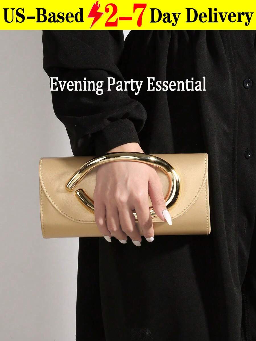Retro Vintage Solid Color Clutch Wallet,[US-Based Shipping] All-Match Carry On Purse, Stylish PU Bag For Women, And For Wedding, Party, Prom, Dinner, Fashionable Clutch Bags For Woman,Glitter, Shiny, Luxury, Glamorous, Elegant, Exquisite Large Women Clutch Purse Evening Bag Prom Handbag With Detachable Chain For Wedding Velvet Elegant For Girls, Women, College Students, Rookies & White-Collar Workers For Party, Prom, Wedding, Party Bags,Perfect For Party Wedding Prom Dinner/Banquet Matching With Holiday Party Dress Evening Dress & Sequin Dress , New Year - Vàng - Xem 1