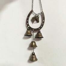 大型马蹄形风铃 - 复古重型铁艺马蹄形风铃，家居装饰，户外悬挂铃铛，适合室内、花园、婚礼、乔迁之喜等场合 - 送给爱马人士的幸运礼物