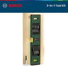 bosch 三合一水平尺，1/4英寸六角钻头套装（16件套），适用于电动螺丝刀和电钻。