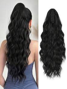 女士合成卷曲波浪夹式马尾假发 - 彩色 - 查看 13