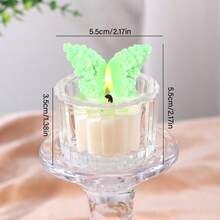 1个/盒，新款花蝶香氛蜡烛，3D蝴蝶簇+透明玻璃烛杯，甜美花香，少女风，适合室内/室外，情人节，母亲节，感恩节，复活节，家庭聚会，商务聚会，求婚，女生主题，与朋友的下午茶，周年纪念日等。