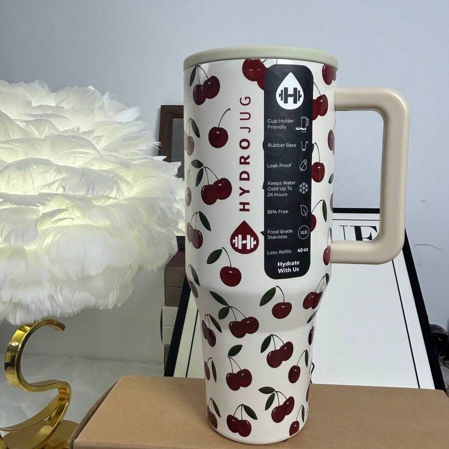 HYDRO-Jug Tumbler Water Bottle, Leak-Proof Travel Mug, Suitable For Coffee, Cold Drinks And Daily Use - 櫻桃 - 查看 1