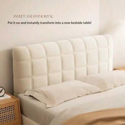 Cream-Style Thick Elastic Full-Covered Headboard Cover - Brand New All-Season Design, Suitable For All Seasons. Headboard Soft Cover Set. Soft Gift For Christmas And New Year, Women's Day, Travel Essentials, Wedding Favors, Y2k, Bedroom, Car Accessories Women, Kitchen Decor,Kitchen Decor,Household Items