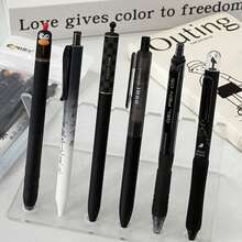 Dongmi Gel Pen Set, INS Style, Black Series, 6-Piece Set,High "Appearance Value" Student Practice Pens, A Set Of 6 Practice Pens, 0.5mm Practice Pens, Fast-Drying, Smooth, Gel Pens For Wholesale - Black - View 7