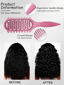 2/4/5/6/12 件套男女通用升级版美发造型梳套装，包含 9 排尼龙气垫造型梳 + 卷发梳 + 蓬松梳 + 尖尾梳 + 边缘梳 + 喷雾瓶 + 鸭嘴夹 + 花朵发夹 - 彩色 - 查看 4