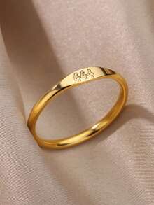 Stainless Steel 444 555 666 777 Angel Number Rings For Women Tiny Angel Number Finger Ring Aesthetic Christmas Jewelry - Yellow Gold - View 11
