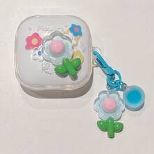 3D Cartoon Protective Case For Redmi Buds6 Play/6Lite/6Active Wireless Earphones, Cute Creative Transparent Soft Case With Pendant For Redmi Buds 4Pro/5Pro/6Pro - Three-dimensional Blue Flowers - View 11