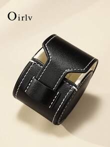 Oirlv 1pc Creative PU Leather Ring Pouch, Portable Travel Jewelry Storage Bag, Minimalist Premium Ring Organizer, Suitable For Daily Jewelry Display And Storage