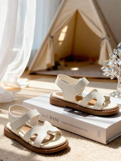 New Summer Fashion Girls Flat Sandals, Minimalist Design, Comfortable & Versatile, Suitable For Daily Wear, Outdoor, Travel And Vacation