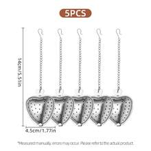 10 قطعة مصفاة شاي من الفولاذ المقاوم للصدأ لشاي الأوراق الفضفاضة - مصفاة شاي وموزع بشكل قلب، منخل شاي للتحضير، سهل التنظيف، متوافق لتحضير شاي الأوراق الفضفاضة وشاي الزهور، كيس توابل للطهي، شاي غونغ فو، حفلات الشاي - - - مشاهدة 11