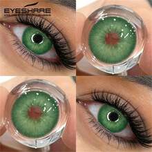 EYESHARE 1副蓝色日抛彩色隐形眼镜，美瞳绿色隐形眼镜，适合女孩日常妆容、派对约会、情人节礼物及日常佩戴，一日使用。 - 綠色 - 查看 2