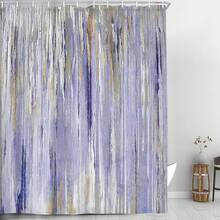 Abstract Shower Curtain Modern Shower Curtain Sets For Bathroom Gray Blue Aesthetic Stripe Pattern Contemporary Minimalist Painting Bathtub Curtains With Hooks, The Best Choice For Housewarming,Great Gift For Friends, Families Home Hotel Use - 紫色 - 查看 1