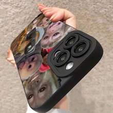 Handyhülle: Affen-Engelsauge schwarze Handyhülle mit Brille und Schutz weiche Hülle geeignet für iPhone 16promax 16pro 16plus 16 15/ 15pro/ 15promax/ 15plus, 14, 13, 12, 11 Pro Max x xr xs xsmax 7 8 plus Pro Max, Geburtstagsgeschenk, Geschenk für Freund - Schwarz - Übersicht 5