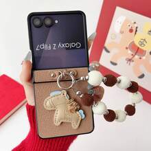 1pc Pony Pattern Protective Foldable Phone Case With Lanyard, Thin, Lightweight, Shock-Resistant, Popular, Compatible With Samsung Galaxy Z Flip 7, Galaxy Z Flip 6, Galaxy Z Flip 5, Galaxy Z Flip 7 FE - Multicolor - View 26