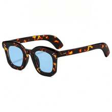 1副男女通用方形镜框波西米亚铆钉时尚简约休闲眼镜 - 彩色 - 查看 9