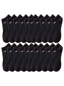 1/3/5/10/15/20 Pairs Women Breathable Moisture-Wicking Socks, Including Ankle Socks, White Socks, Black Socks, Letter Decorated Ankle Socks, Regular Women Ankle Socks, And Soft Women Ankle Socks - Multicolor - View 22