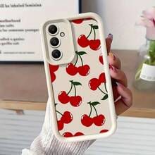 Compatible With Red Cherry A54 Phone Case A52 Soft A13 Matte S24 Full Coverage S20Fe/S21Plus/S22/S22 Ultra/Compatible With Galaxy S23/A05/A12/A13/A15/S22/S23,Suitable For IPhone17 Air - trắng - Xem 2