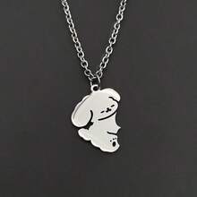 1 对可爱小狗项链，情侣/闺蜜款钛钢首饰，百搭 - 彩色 - 查看 3