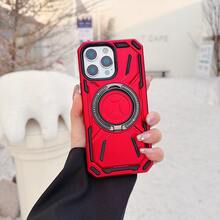 360° Rotating Military-Grade Shockproof Phone Case + Holder Series, High-Quality Craftsmanship, Compatible With IPhone 16 Pro Max, 11/12/13/14/15 Pro Max, A24, S21/S22/S23/S24+, S20 FE - Red - View 1