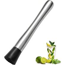 8 Inch Stainless Steel Cocktail Muddler And Mixing Spoon Home Bar Set - Create Delicious Mojitos Old Fashioned/Mint Julep/Other Fruit Based Drinks Silver - 銀色 - 查看 1