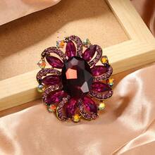Fashion Creative Brooch Alloy Diamond Diamond Flower Crystal Glass Women's Clothing Accessories Corsage - HC0269黑色 - 查看 10