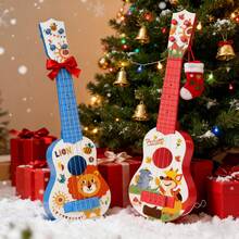 Cartoon Ukulele Toy Musical Instrument,Red/Blue Plastic Playable Music Toy - Multicolor - View 7