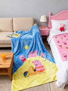 Peppa Pig 高密度短毛小猪佩奇毛绒毯！快把这只可爱的小猪带回家吧！适合在沙发上小憩或在空调房中使用，柔软亲肤，饰有佩奇一家图案。 - 彩色 - 查看 3