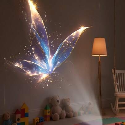 7件套海洋投影灯套装，LED蝴蝶投影灯，USB供电水母夜灯，包含鲸鱼/水母、海星、蝴蝶图案，360°旋转蝴蝶壁灯，适用于房间装饰、床头装饰、天花板装饰、墙面装饰、卧室装饰、室内装饰、节日装饰、派对装饰、生日礼物