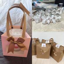 鲜艳的红色缎带蝴蝶结 - 优雅的圆形装饰，适用于礼品包装、手工制作、生日和婚礼装饰，采用涤纶材质，是节日礼物和礼品包装的理想之选。 - 彩色 - 查看 8