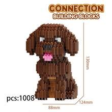Dog Themed Building Block Ornament Toys, Suitable For Boys And Girls, Includes Breeds Such As Alaskan Malamute, Doberman, Teddy, And Beagle - Brown - View 8