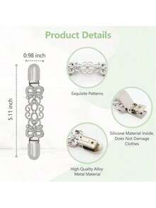 4pcs Vintage Dress Straps Clip, Backless Strap Shawl Cardigan Slim Fit Waist Cincher Belt For Women (Classic Style), Metal