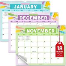 Hadley Designs Wall Calendar 2025-2026 – 18-Month Hanging Calendar 2025-2026 For Family, Home, School, &Amp; Office, Spiral Bound With Large Date Blocks &Amp; Notes Sections (Pastel) - ColorA - 查看 1