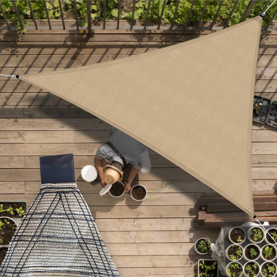 TendenciaMalla Triangle Shade Sand 1.5basex2x2 Raschel 90 VelariaCalidad premium - 1 - Ver 1