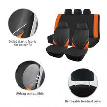 9pcs Women's Car Seat Cover Set, Suitable For Airbag, Seat Cushion Protector, Anti-Fouling & Stylish, Brand New Design - 9619 - View 7