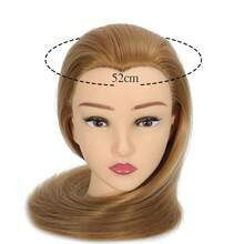Mannequin Head Human Hair 80% Real Hair Cosmetology Mannequin Head For Braiding Styling Cutting 26-28" Doll Head With Clamp Tools - Gold - View 6