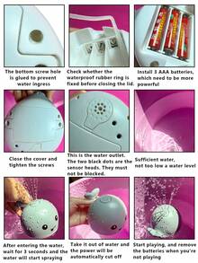 LED Light Up Rotating Shower Spray Bath Toy, Children Swimming Pool Party Bathroom Toy Gift