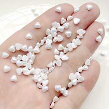50 Pieces 5mm Shiny White Love Acrylic Rhinestone Flat Back Scrapbook DIY Nail Art Decorative Rhinestone - 白色 AB-50PCS - 查看 5