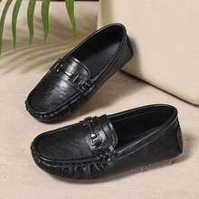 1双青少年平底休闲乐福鞋，软底防滑，适合上学、户外、休闲等场合，时尚莫卡辛鞋 - 黑色 - 查看 16