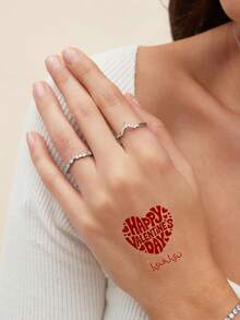 Custom Name Valentine's Temporary Tattoo Stickers, Personalized Romantic Temporary Tattoos, Customized Valentine Gift, Customizable Temporary Tattoo Accessory, Valentine's Present, Unique Personalized Tattoo Stickers For Gifting, Anniversary - Light Grey - View 8