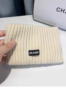 1. Women's Black Wool Knit Hat With Wide Headband, Korean Style Warm Ear Muffs Hat, And Forehead Protection Cap