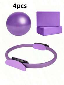 4件套普拉提工作室套装：普拉提圈、健身球和2块瑜伽砖。完美的圣诞礼物，男女皆宜，完整的健身器材。 - 彩色 - 查看 8