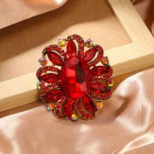 Fashion Creative Brooch Alloy Diamond Diamond Flower Crystal Glass Women's Clothing Accessories Corsage - HC0269黑色 - 查看 7
