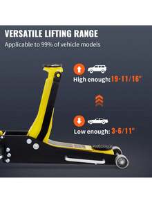 Floor Jack  3 Ton Low Profile Floor Jack  Aluminum And Steel Racing Floor Jack With Dual Pistons Quick Lift Pump  Floor Jack Lifting Range 3-6 11 -19-11 16 - Yellow - View 3