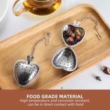 10 قطعة مصفاة شاي من الفولاذ المقاوم للصدأ لشاي الأوراق الفضفاضة - مصفاة شاي وموزع بشكل قلب، منخل شاي للتحضير، سهل التنظيف، متوافق لتحضير شاي الأوراق الفضفاضة وشاي الزهور، كيس توابل للطهي، شاي غونغ فو، حفلات الشاي - - - مشاهدة 3