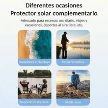 Sombrero para sol mujer sombrero proteccin UPF 50+Alero ancho Proteccin integrada con cuello con Mscara extrable Cortina trasera se puede enrollar para Playa Pesca Viajes al aire libre - inicial - Ver 8