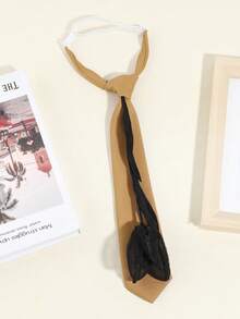 1pc Women's Handmade Floral Decor Elegant Solid Color Necktie, Suitable For Party, Gift, School, Shirt, Holiday Matching