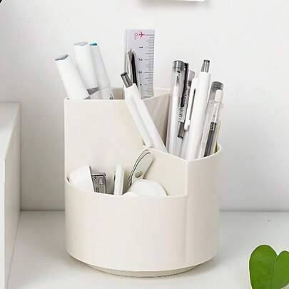 360 Degree Rotating Makeup Brush Holder - Spacious Multifunctional Desktop Organizer, Holds Brushes, Pens And Small Items, Minimalist And Stylish Design. Ideal For Home, Office Or Vanity Use, Also A Great Gift For Birthday, Holiday Or Any Special Occasion. This Modern, High-Quality Accessory Keeps Your Essentials Neat And Accessible.